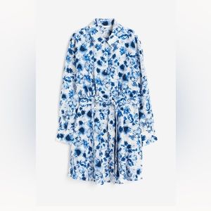 H&M Blue Floral Mini Dress Size Large